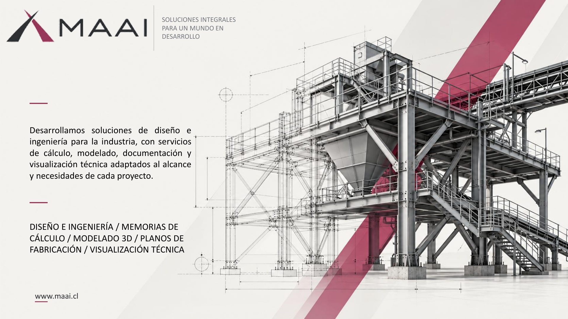 Primera página del brochure corporativo MAAI